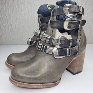 Freebird by Steven Womens Savannah Leather Boots Size 6 Brown Distressed